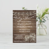 Moderne, unieke Baby shower met hout Rustic Mason Kaart (Staand voorkant)