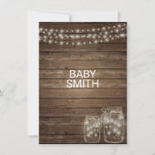 Moderne, unieke Baby shower met hout Rustic Mason Kaart (Achterkant)