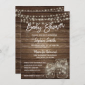 Moderne, unieke Baby shower met hout Rustic Mason  Kaart (Voorkant / Achterkant)