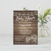 Moderne, unieke Baby shower met hout Rustic Mason  Kaart (Staand voorkant)