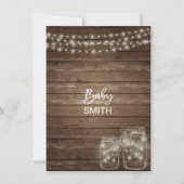 Moderne, unieke Baby shower met hout Rustic Mason  Kaart (Achterkant)