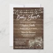 Moderne, unieke Baby shower met hout Rustic Mason  Kaart (Voorkant)