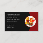 Moderne unieke barman te huur visitekaartje (Voorkant)