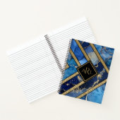 Moderne unieke blauwe gouden geometrische geperson notitieboek (Binnen)