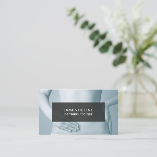 Moderne, unieke blauwe, grijze, persoonlijke train visitekaartje (Staand voorkant)