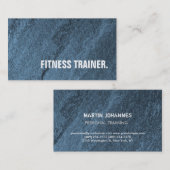 Moderne, unieke, blauwe wandfitnesstrainer visitekaartje (Voorkant / Achterkant)