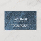 Moderne, unieke, blauwe wandfitnesstrainer visitekaartje (Achterkant)