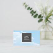 Moderne, unieke blauwgrijze interieurontwerper visitekaartje (Staand voorkant)