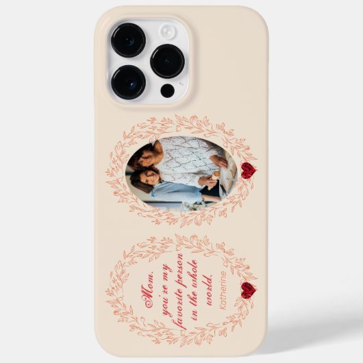 Moderne unieke Cute Heart Mam Foto Moederdag Case-Mate iPhone Case (Achterkant)
