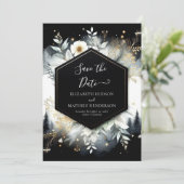 Moderne unieke Enchanted Forest bruiloft Save The Date (Staand voorkant)