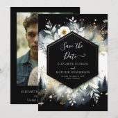 Moderne unieke Enchanted Forest bruiloft Save The Date (Voorkant / Achterkant)