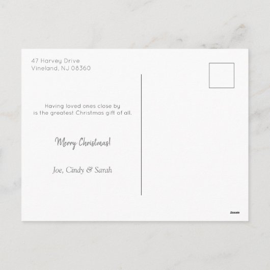 Moderne unieke feestdag, 3-foto Dimensional Grid Feestdagenkaart (Achterkant)