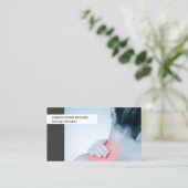 Moderne unieke foto blauwe grijze massageapist visitekaartje (Staand voorkant)