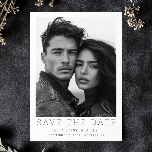 Moderne Unieke Foto Bruiloft Datum Besparen Save The Date