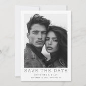 Moderne Unieke Foto Bruiloft Datum Besparen Save The Date (Voorkant)