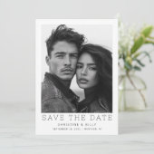 Moderne Unieke Foto Bruiloft Datum Besparen Save The Date (Staand voorkant)