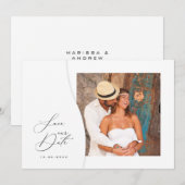 Moderne Unieke Foto Bruiloft Save The Date (Voorkant / Achterkant)