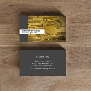 Moderne unieke foto gouden printplaat computer visitekaartje