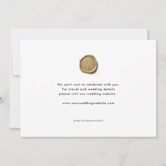 Moderne unieke fotobruiloft bespaart onze datum save the date (Achterkant)