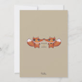 Moderne unieke Foxes Wedding Couple Invite Kaart (Achterkant)