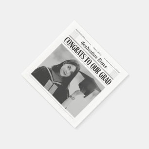 Moderne unieke grappige foto krant afstuderen servet