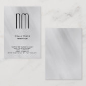 Moderne, unieke grijze monogram professional visitekaartje (Voorkant / Achterkant)