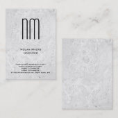 Moderne unieke grijze muur textuur monogram visitekaartje (Voorkant / Achterkant)
