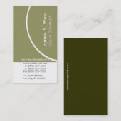 Moderne, unieke groene pagina met halve cirkel mod visitekaartje (Voorkant / Achterkant)
