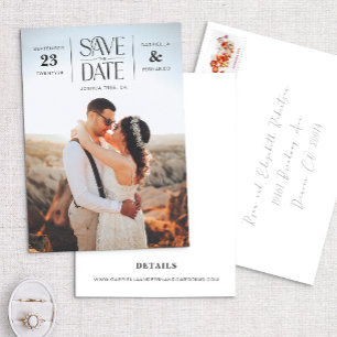 Moderne Unieke Hipster Type Foto slaat de datum op Kaart