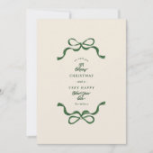 Moderne Unieke Kerstbogen Cream & Groene Foto Feestdagenkaart (Voorkant)