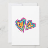 Moderne unieke kleurrijke uitnodiging voor hartenb (Achterkant)