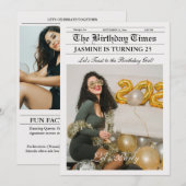 Moderne unieke krant verjaardagsfeest kaart (Voorkant / Achterkant)