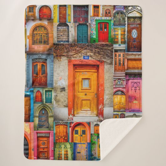 Moderne, unieke  kunstfoto sherpa deken (Voorkant)