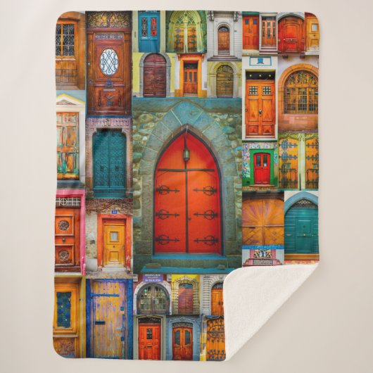 Moderne, unieke  kunstfoto sherpa deken (Voorkant)