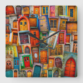 Moderne, unieke  kunstfoto vierkante klok