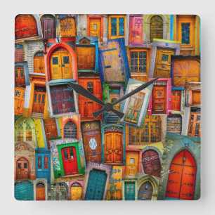 Moderne, unieke  kunstfoto vierkante klok