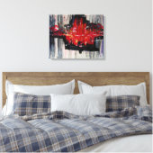 Moderne, unieke, levendige rode en zwarte Abstract Canvas Afdruk (Insitu (Slaapkamer))