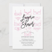 Moderne unieke lingerie douche uitnodiging (Voorkant)
