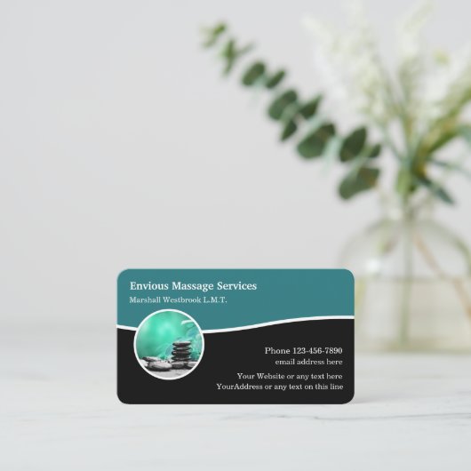 Moderne unieke massagetherapeut visitekaartje (Staand voorkant)