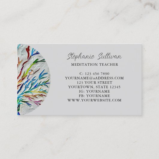 Moderne unieke meditatieleraar visitekaartje (Achterkant)