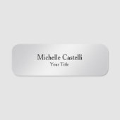 Moderne, unieke metalen grijs naamplaatje (Voorkant)