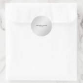 Moderne, unieke metalen grijs ronde sticker (Tas)