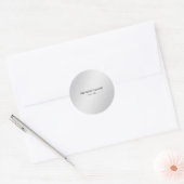 Moderne, unieke metalen grijs ronde sticker (Envelop)