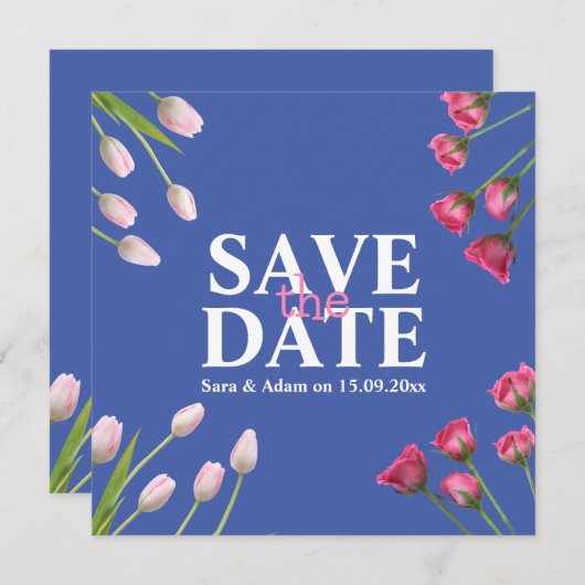 Moderne Unieke Minimalist Bewaar de datum Save The Date (Voorkant / Achterkant)