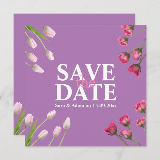 Moderne Unieke Minimalist Bewaar de datum Save The Date (Voorkant / Achterkant)