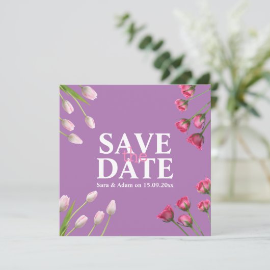 Moderne Unieke Minimalist Bewaar de datum Save The Date (Staand voorkant)