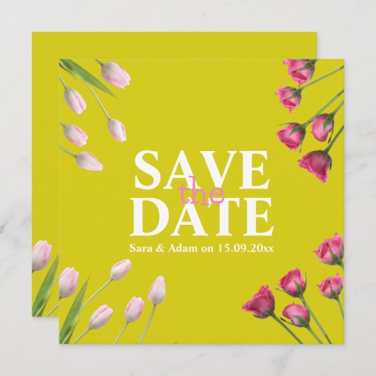 Moderne Unieke Minimalist Bewaar de datum Save The Date (Voorkant / Achterkant)
