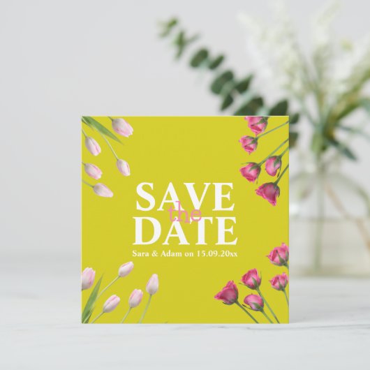 Moderne Unieke Minimalist Bewaar de datum Save The Date (Staand voorkant)