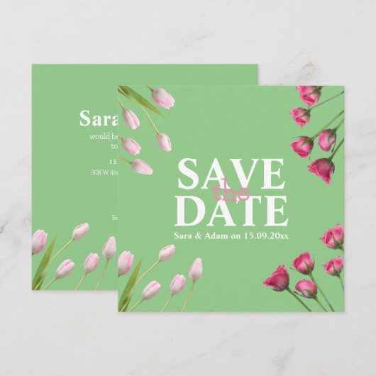 Moderne Unieke Minimalist Bewaar de datum Save The Date (Voorkant / Achterkant)