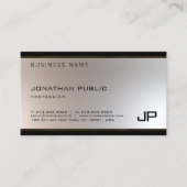Moderne unieke monogram Glamor Gold Silver Nice Visitekaartje (Voorkant)